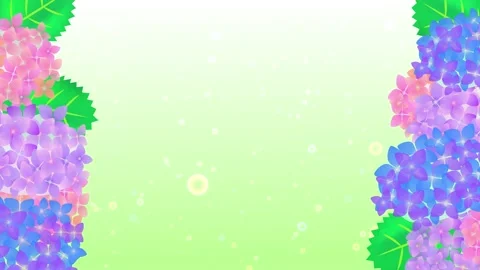 Hydrangea and rain sky background animation Stock Footage 169558471