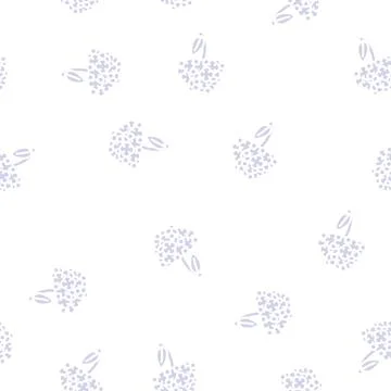 Hydrangea flower glyph vector seamless pattern Stock Illustration