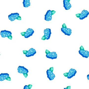 Hydrangea flower isometric icon seamless pattern Stock Illustration