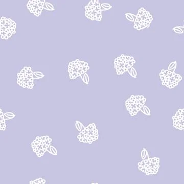 Hydrangea flower line vector seamless pattern Stock Illustration