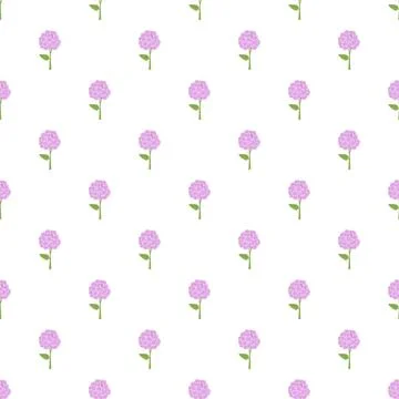 Hydrangea flower repeating pattern creating seamless background Stock Illustration