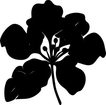 Hydrangea Flower Silhouette Vector Illustration White Background Иллюстрация