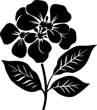 Hydrangea Flower Silhouette Vector Illustration White Background Stock Illustration