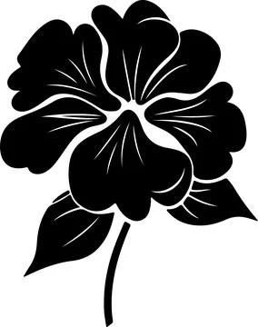 Hydrangea Flower Silhouette Vector Illustration White Background Stock Illustration