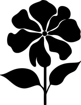 Hydrangea Flower Silhouette Vector Illustration White Background Stock Illustration