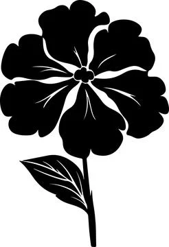 Hydrangea Flower Silhouette Vector Illustration White Background Illustrazione stock