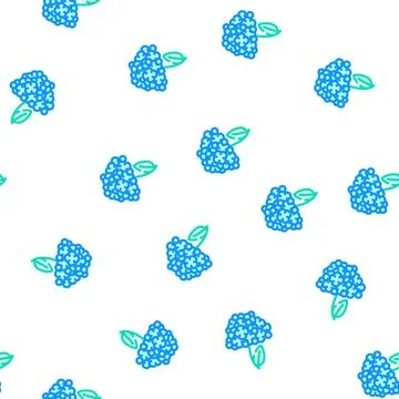Hydrangea flower vector seamless pattern 스톡 일러스트