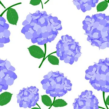 Hydrangea flowers seamless pattern. Purple floral background. Stock Illustration
