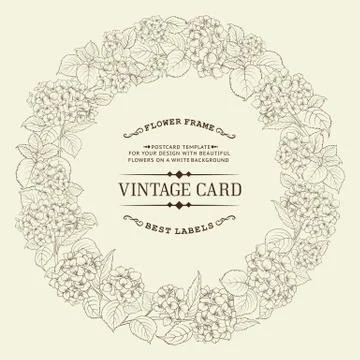 Hydrangea garland Stock Illustration