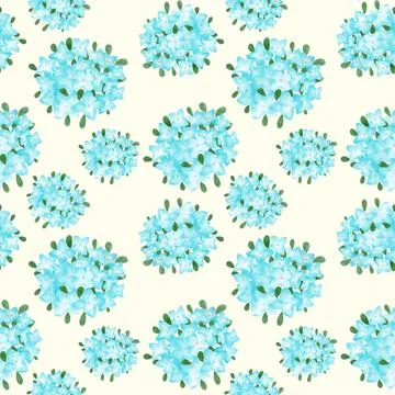 Hydrangeas flower seamless pattern on background. Stock Illustration