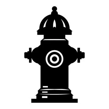 Hydrant black vector icon on white background Stock Illustration