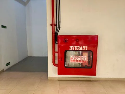 Hydrant Box, fire safety system at 23 Paskal Mall, Bandung Stock Photos