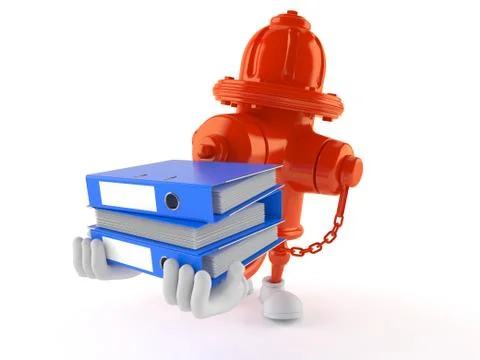 Hydrant character holding ring binders Stock Illustration