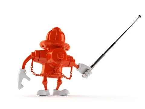 Hydrant character with pointer stick Stock Illustration
