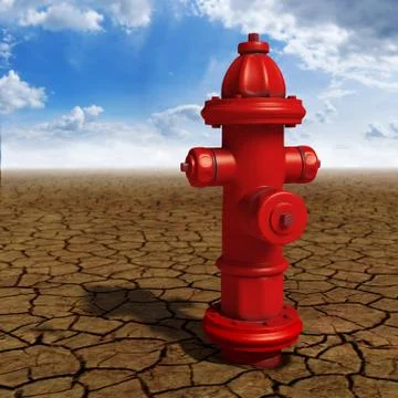 Hydrant in the desert Stock Illustration