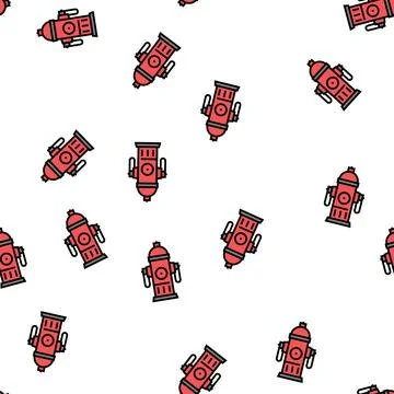 Hydrant fire vector seamless pattern 스톡 일러스트