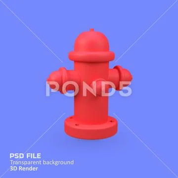 Hydrant isolated 3d render icon illustration Modello PSD
