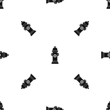Hydrant pattern seamless black Stock Illustration