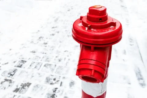 Hydrant red bright on a white background fire safety base base design Stock Photos