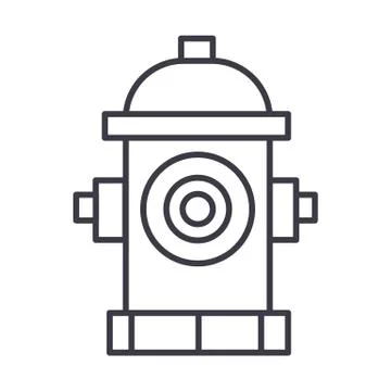 Hydrant vector line icon, sign, illustration on background, editable strokes Stock Illustration