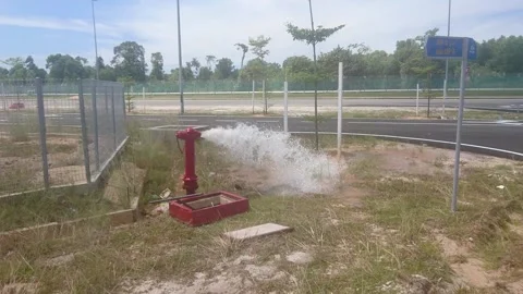 Hydrant water test 01 Stock Footage 135960629