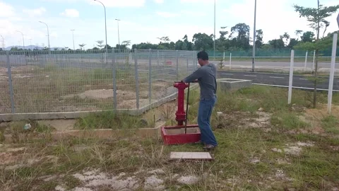 Hydrant water test 02 Stock Footage 135960655