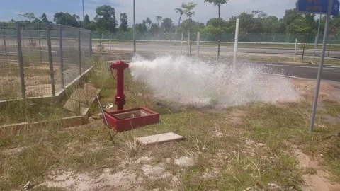 Hydrant water test 04 Stock Footage 135960633