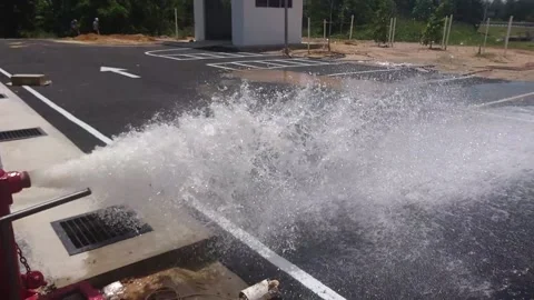 Hydrant water test 06 Stock Footage 135960647