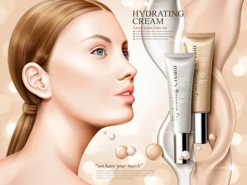 Hydrating cream ad Illustrazione stock