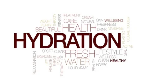 Hydration animated word cloud, text desi... | Stock Video | Pond5