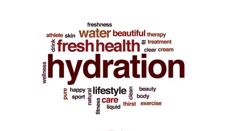 Hydration animated word cloud, text desi... | Stock Video | Pond5