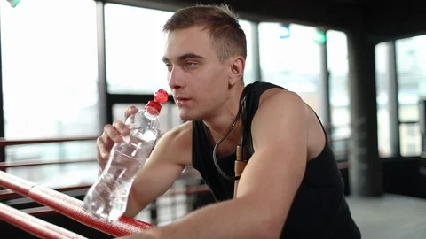 Hydration Break in Gym Stock Footage 103750801