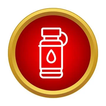 Hydration drink bottle icon on red background Stock Illustration