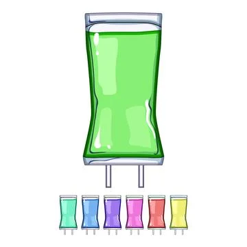 Hydration iv drip bag cartoon vector graphic Stock Illustration