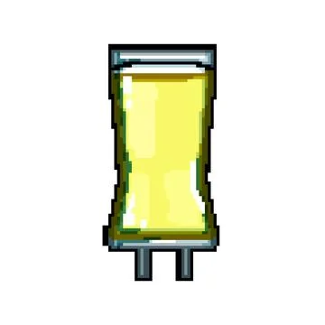 Hydration iv drip bag pixel art vector illustration Stockillustratie