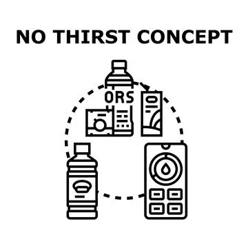 Hydration products fighting thirst concept for health Stock-Illustration