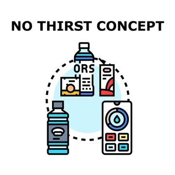 Hydration products fighting thirst concept for health Stock Illustration