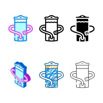 Hydration system motorcycle color icon vector multipack イラスト素材