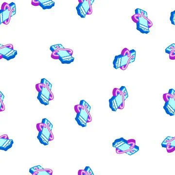 Hydration system motorcycle isometric icon seamless pattern Stock Illustration