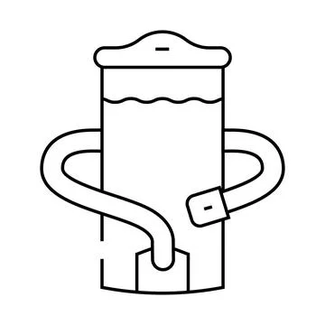 Hydration system motorcycle line icon vector illustration Stock Illustration