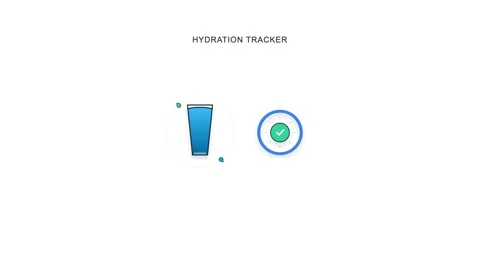 Hydration tracker water intake progress ring animation 库存影片 339315044