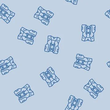Hydration vest pack running accessories line seamless pattern Illustrazione stock