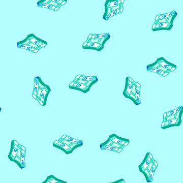 Hydration vest pack running accessories isometric icon seamless pattern Stock Illustration