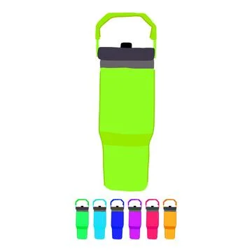 Hydration water bottle reusable vector cartoon graphic Stock Illustration