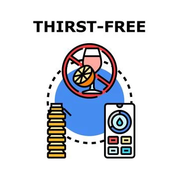 Hydration for wellness and thirst free living concept Stock Illustration