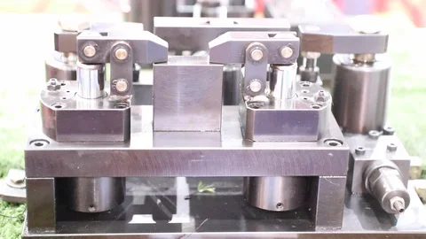Hydraulic clamping jig Stock Footage 97345711