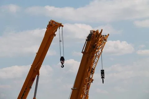 Hydraulic Construction Cranes. Stock Photos