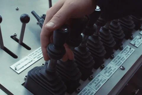 Hydraulic control levers Stock Photos