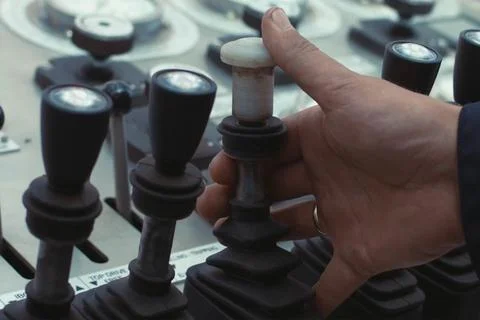 Hydraulic control levers Stock Photos