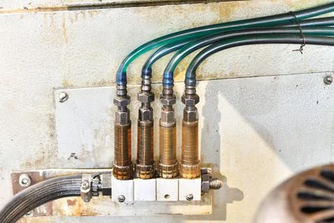 Hydraulic control system of cnc machine tool. Stock-Fotos